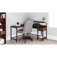 thumbnail image 2 of Bowery Hill Engineered Wood L-Desk with Storage in Warm Brown, 2 of 10