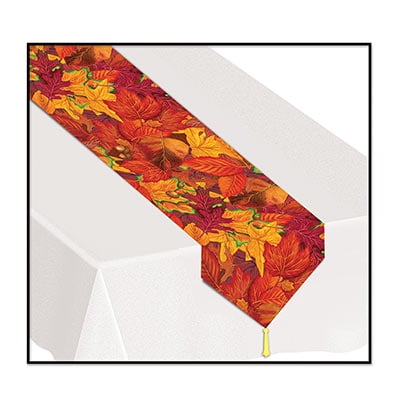 Printed Fall Leaf Plastic Table Runner