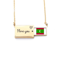 thumbnail image 1 of Asia Pais Maldivas bandera nacional Sobre de carta de amor, collar y joyas colgantes, 1 of 3