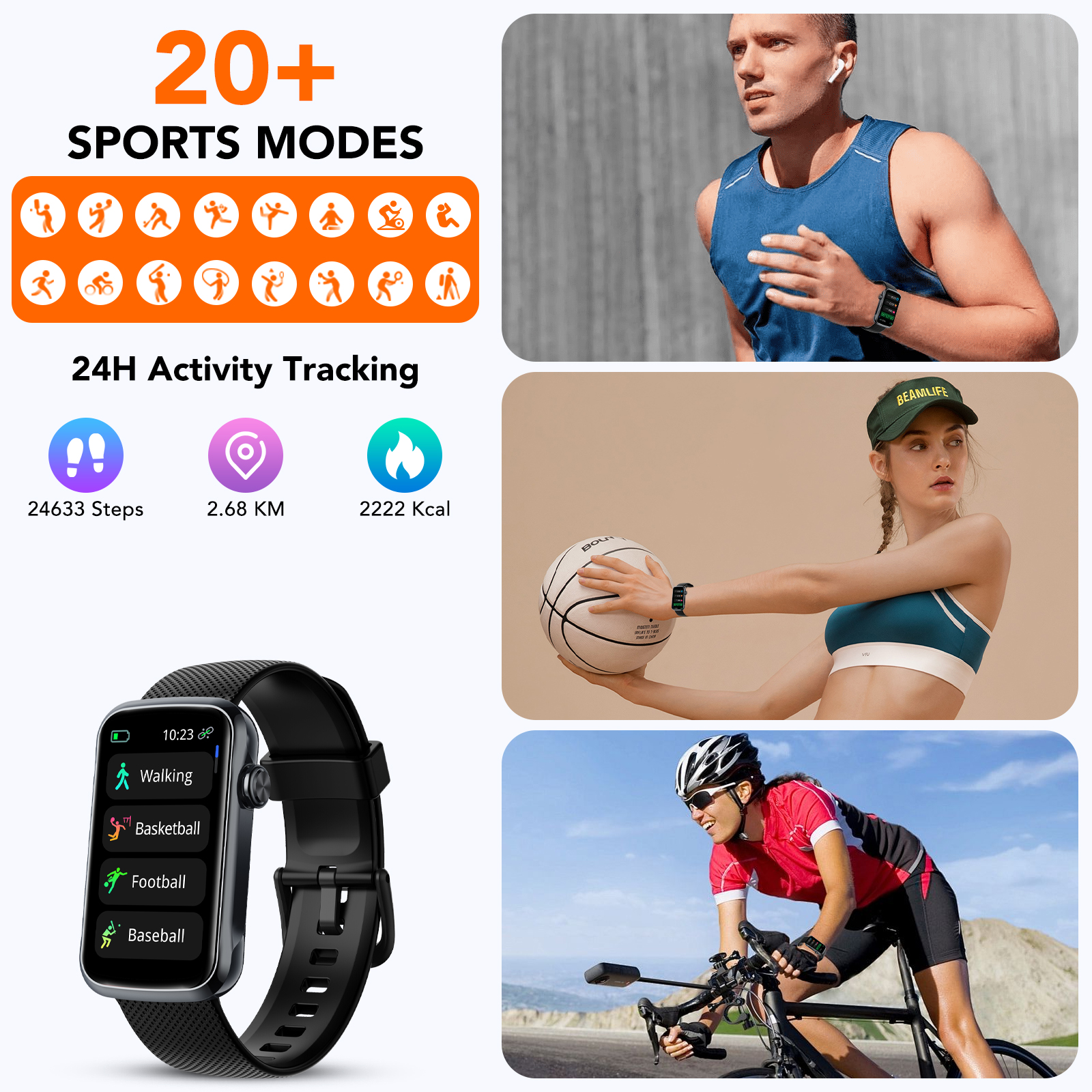 Tikland 1.47 inch Fitness Tracker Smartwatch Black photo 4