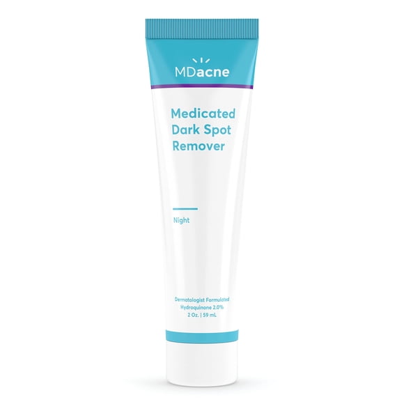 MDacne Removedor de manchas oscuras para rostro y cuerpo 2 oz - Mejora la textura y el tono del brillo de la piel - Sin aceite para pieles sensibles y propensas al acné - AHA y BHA mejoran el brillo d