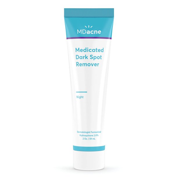 MDacne Removedor de manchas oscuras para rostro y cuerpo 2 oz - Mejora la textura y el tono del brillo de la piel - Sin aceite para pieles sensibles y propensas al acné - AHA y BHA mejoran el brillo d