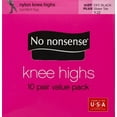 thumbnail image 2 of No nonsense Women's Sheer Knee Highs with Comfort Top 8 Pair Pack, Off Black, Plus, 2 of 2