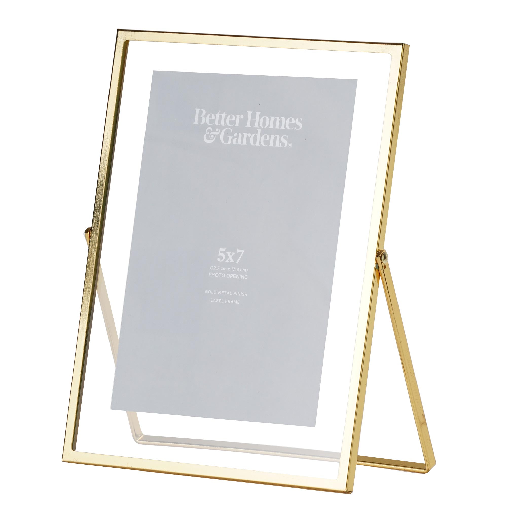 (2 pack) Better Homes & Gardens – 5x7 Picture Frame – Gold Float Tabletop Photo Frame