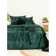 thumbnail image 3 of Vinsan International Ultra-Luxe Velvet Duvet Cover, Boho Bedding UO Comforter Donna Cover, 3 Pcs Set Emerald Green Color Duvet Set, Velvet Bedding Set Queen Size, 3 of 5