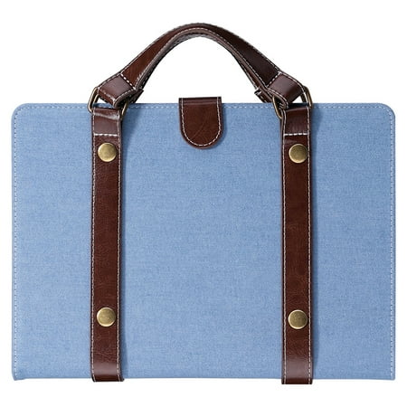 Apple Ipad 2 Cover Blue iPad Air 2 Case, ULAK Folio Portable Handbag Easy Carrying Bag Sleeve Stand Magnetic Snap Smart Cover for Apple iPad Air 2 (iPad 6) 2014 Model (Blue) ()