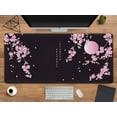 thumbnail image 3 of Cherry Blossoms Extended Mouse Pad Large Keyboard Mousepad Japanese Style Desktop Mat, Non-Slip Rubber Base with Stitched Edge XXL Black Large Desk Pad for Computer Laptop PC 31.5x15.7 Inch, 3 of 6