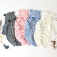 thumbnail image 2 of Newborn Baby Girl Sweater Jumpsuit Bodysuit Acrylic Fabrics Pullover Hoodie Button Romper Outfits Sets 0-24Months, 2 of 7