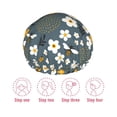 thumbnail image 6 of KLL Flowers and Bee Pattern Shower Cap & Bath Cap for Women,Reversible Oversized Waterproof Shower Caps for all Hair Lengths,Elastic Reusable Bathing Hair Cap, 6 of 7
