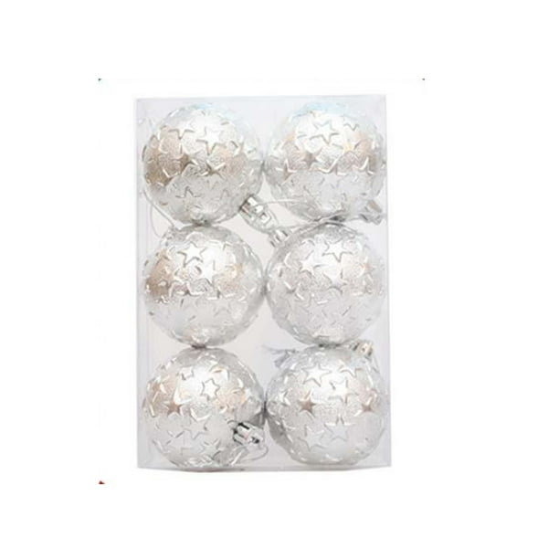 Christmas 6cm Decorative Full Of Embossed Christmas Plating Hanging Venue Decoration
