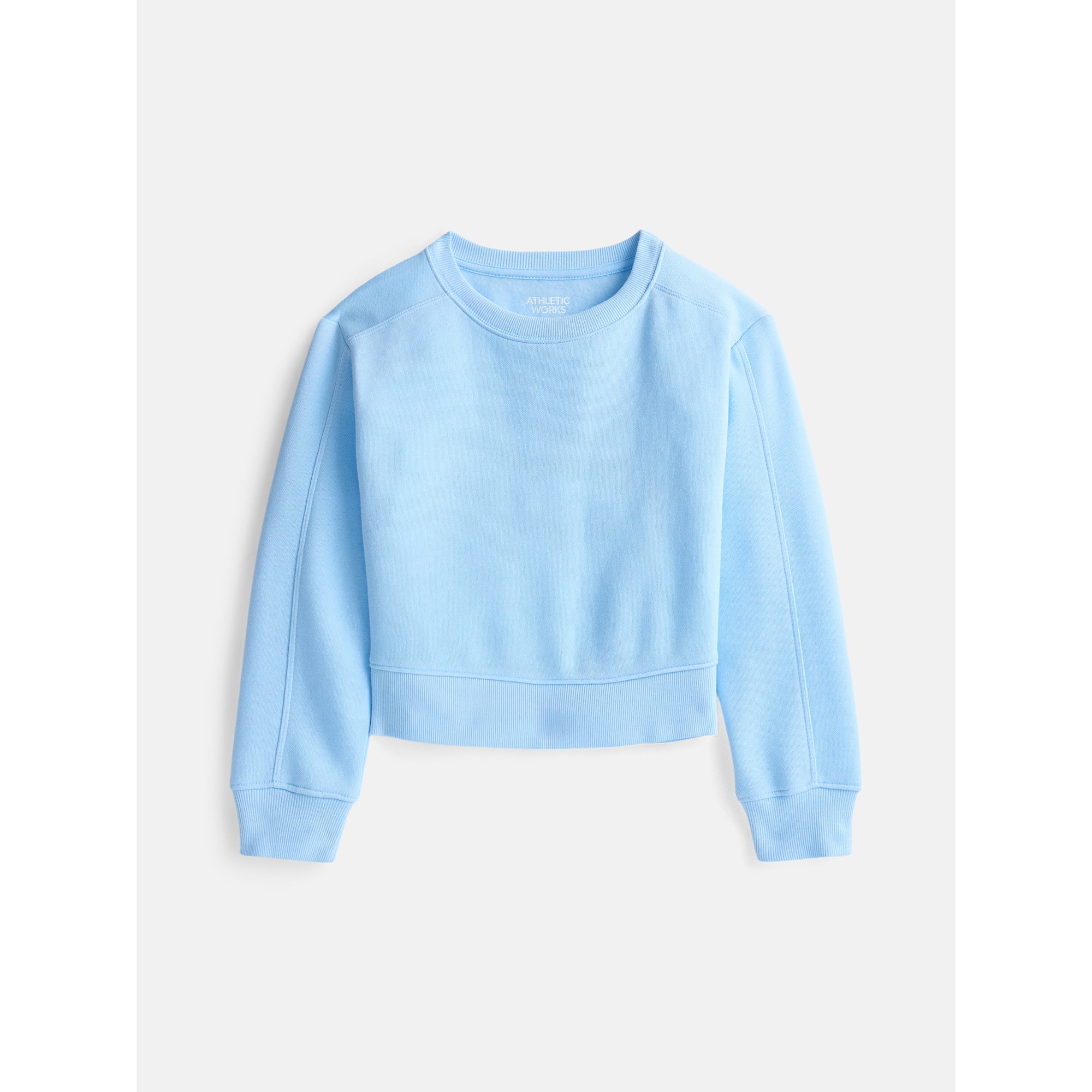 Athletic Works Girl's Fleece Crewneck Sweatshirt, Sizes 4-18 & Plus