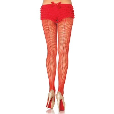 - Leg Avenue Women's Fishnet Backseam Pantyhose, Red, One Size