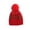 Red, variant on JULMCOMO Knit Christmas Hat for Girls Boys Tree Pattern Knitted Pom Pom Soft Warm Winter Santa Hat Xmas Holiday Party Daily Beanie Cap Red