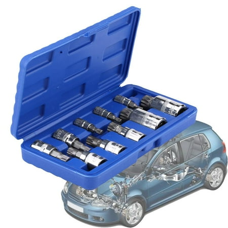 Square 4 Point Socket - Anauto 10Pcs 12 Point Triple Square Splined Bit Socket Set M4-M18 1/4 3/8 1/2 Drive Repair Tool Kit, 1/2 Drive Bit Socket, Bit Socket Set