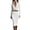 White, variant on Women's Slim Fit Waist Belt Midi Dress, Knee Length Bodycon Dress for Office, Formal Events, Stretchy Fabric with Adjustable Belt, Elegant Style,Black S