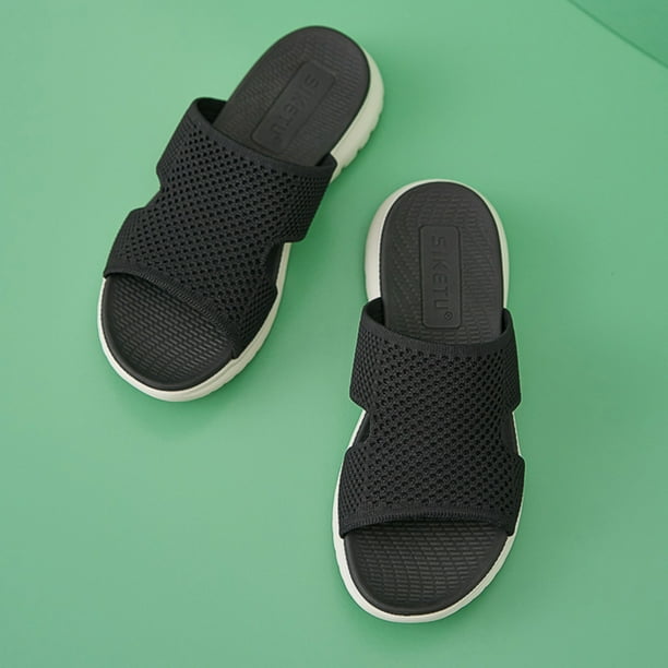 Mujeres Toboganes Senanal Sandalias Non Slip gruesas Cushion Sporters Solid Sports Sporters Sandalias de malla informales cómodas para interiores al aire libre