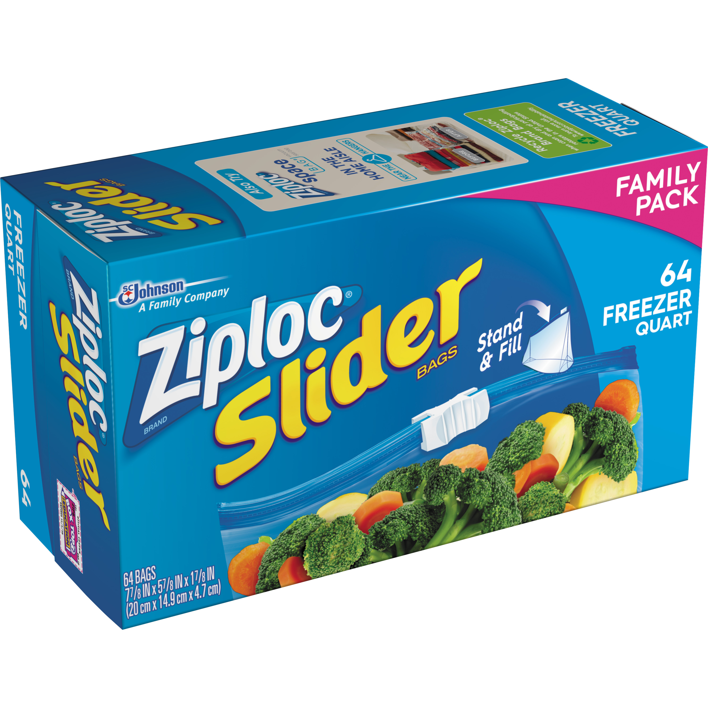 4 packsTop Quality Ziploc Slider Freezer Bags, Quart, 64 Ct eBay