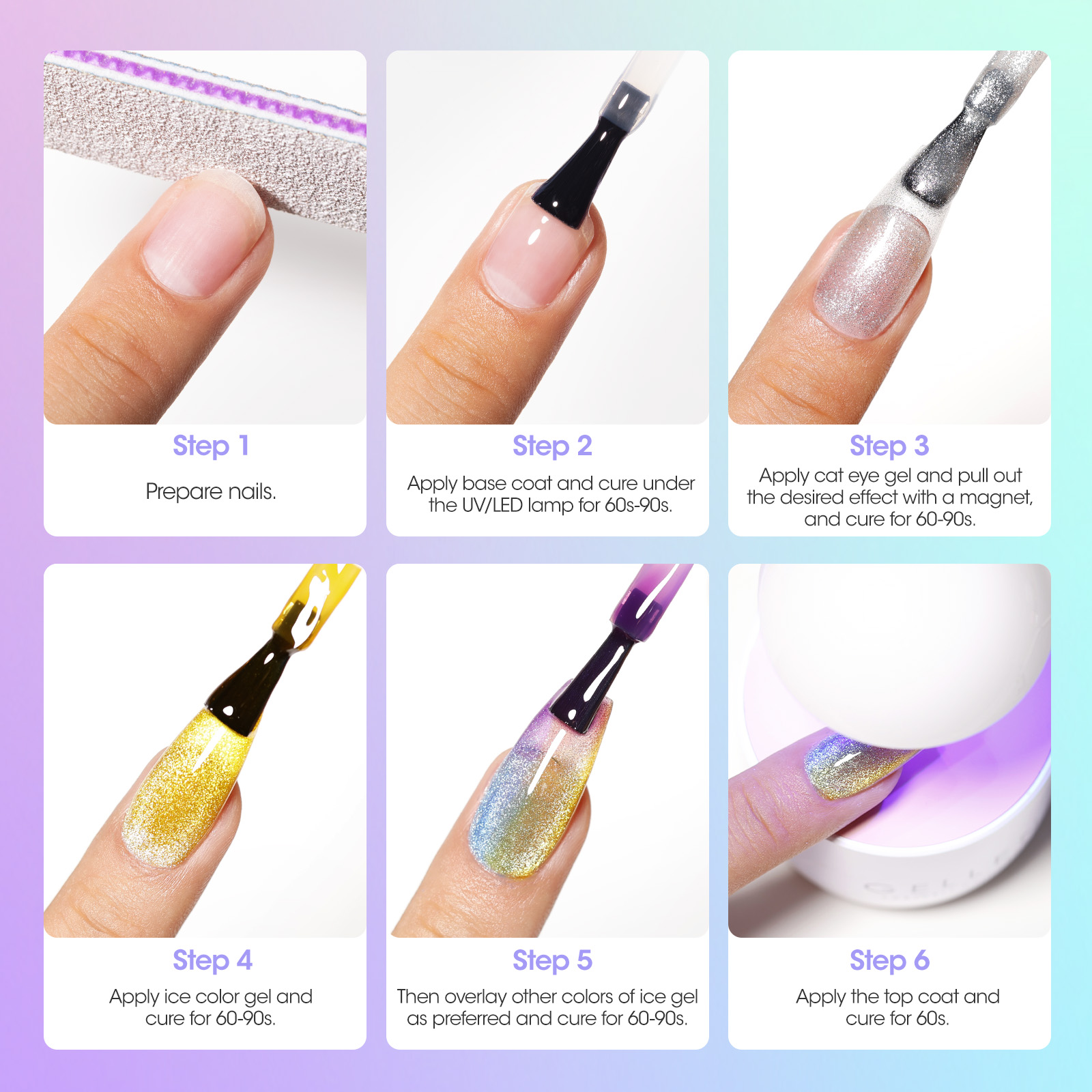 Gellen Ice Glassy Gel Nail Polish Kit - 6 Colors photo 7