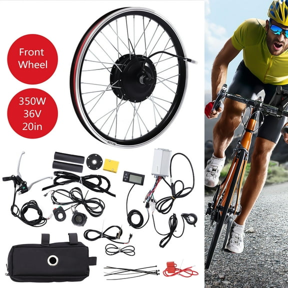 ChicHomey 350W 36V Electric Bike Conversion Kit,Front Wheel Hub Motor,LCD Displa, for 20-Inch Bikes