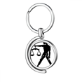 thumbnail image 1 of Constellation Libra Zodiac Sign Rotating Keychain Metal Keyring Holder, 1 of 2