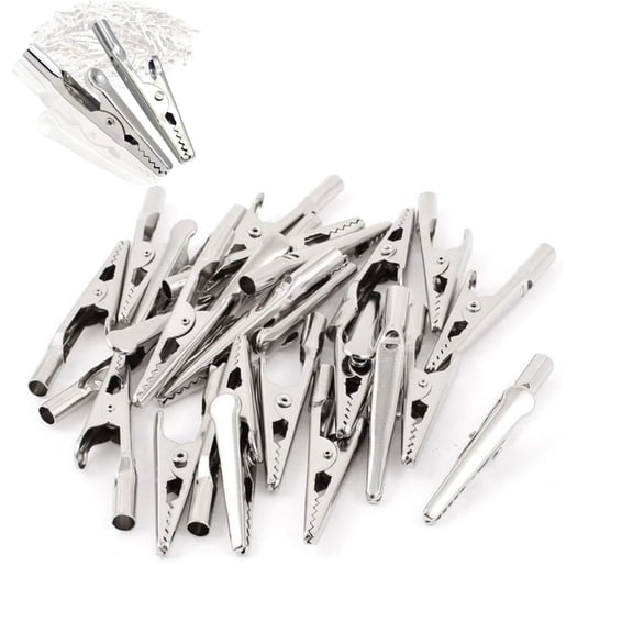 QZS Electrical Crocodile Clips,Pack of 100 Reusable Metal Alligator Clamps for Office,50 Pack Durable Cable Clips for Office Use