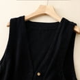 thumbnail image 6 of Oksale Cotton Linen Vest for Women Lightweight Sleeveless Jackets with Pockets Casual Button Down Vest Soft Cozy Cowgirl Jacket Retro Fall Coats Black XL, 6 of 9