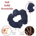 thumbnail image 4 of Motique Accessories Set of 2 Solid Cotton Hair Scrunchies for Adult Women (Navy Blue) Pony Scrunchy, 4 of 6