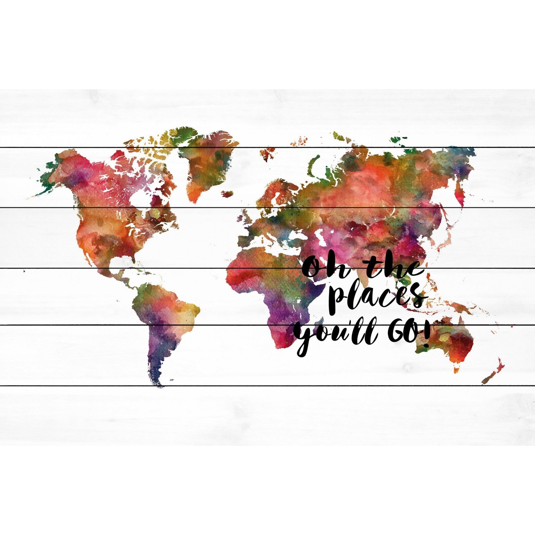 Marmont Hill "The Places You'll Go" by Dani Jay Painting Print on White Wood