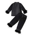 thumbnail image 4 of Landzoo Halloween 2 Piece Big Boys Girls Nightwear Friendly Ghost Print Long Sleeve Notch Neck Pyjamas With Pants Outfit Fall Soft Kids Pajamas Size 13-14 Years Black, 4 of 5
