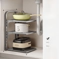 thumbnail image 1 of Under-Sink Kitchen Organizer: 3-Tier Square Carbon Steel Storage Rack with Waterproof Design, Heavy-Duty Thickened Construction for Pots, Utensils & Kitchenware, Space-Saving Multifunctional Cabinet, 1 of 6