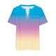 thumbnail image 5 of Plus Tamaño de las Mujeres Blusas, Cuello en V Casual Suelto Manga Corta Superior, Impresión Blusa Poliéster Spandex, 5 of 8