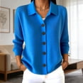 thumbnail image 2 of Womens Lightweight Knit Cardigan Long Sleeve Button Down Open Front Soft Casual Top Blue XXL, 2 of 5