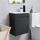 thumbnail image 1 of Combinación de lavabo de baño de 16 pulgadas para espacios pequeños, mueble de baño montado en la pared con lavabo de resina blanca, grifo negro,Blanco, 1 of 2