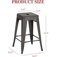 thumbnail image 3 of PayLessHere Metal Bar Stools Set of 4 Counter Height Bar Stools 24 Inches,Bronze, 3 of 7
