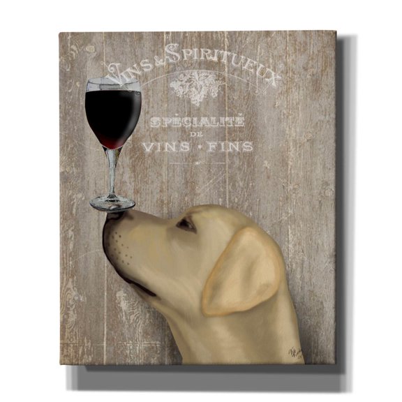 Epic Graffiti 'Dog Au Vin Yellow Labrador' by Fab Funky, Canvas Wall Art, 20"x24"