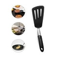 thumbnail image 5 of Monyance home kitchen utensils 430 Stainless Steel Silicone Cooking Utensil Cooking Spatula Slotted Turner Nonstick Heat Resistant Kitchen Utensil (Black)(14.57X3.94X0.98Inches), 5 of 11