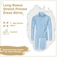 thumbnail image 3 of Men’s Slim Fit Long Sleeve Stretch Printed Dress Shirt - Lightweight Button Down Shirt for Casual, Work, or Formal Wear, 3 of 6
