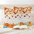 thumbnail image 3 of Fall Orange Pumpkins Outdoor Waterproof Pillow Covers, Thanksgiving Maple Leaf Wood Grain Decorative Square Throw Pillowcase Sofa Cushion Sham for Patio/Couch/Chair, 24"x24" 2 Pack, 3 of 8