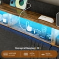 thumbnail image 5 of ARICOEASY California King Size Platform Bed Frame with Storage Drawers & LED Lights & Charging Station, Black, 5 of 8