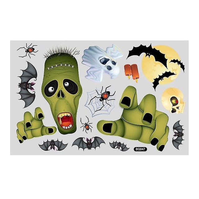 Etiqueta de la ventana Autoadhesiva Fuerte adherencia Patrón de terror extraíble Mejorar la atmósfera Pvc Calcomanía de la ventana de Halloween Etiqueta de fondo de la pared Soporte para el hogar