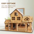 thumbnail image 4 of Juguetes de construcción de madera 3D para niños, modelo de cabaña acogedora, casa de madera hecha a mano, juguetes educativos para niños, niñas, adultos, regalo de cumpleaños, 4 of 4