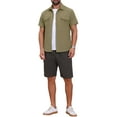thumbnail image 2 of INSPIRE CHIC Men's Solid Cargo Shirt Two Pockets Short Sleeve Utility Shirts XL Khaki, 2 of 5