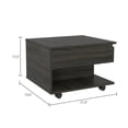 thumbnail image 3 of TUHOME Luanda Table Basse à Plateau Relevable avec Rangement Dissimulé et Roulettes, Brun, 3 of 11