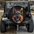 thumbnail image 5 of Lotusprinthandmade German Shepherd Funny Colorful Art Spare Tire Cover With Backup Camera Hole 6 Sizes, 5 of 8