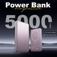 thumbnail image 2 of Power Bank Pila Batería Portatil Kimhi 5000mah Carga Inalambrica Magnetica 15w Carga Rapida Puerto Usb-c Pd20w Ultra Delgado Cargador Para Celular Banco De Energia Con Indicador Led Color Rosa, 2 of 7