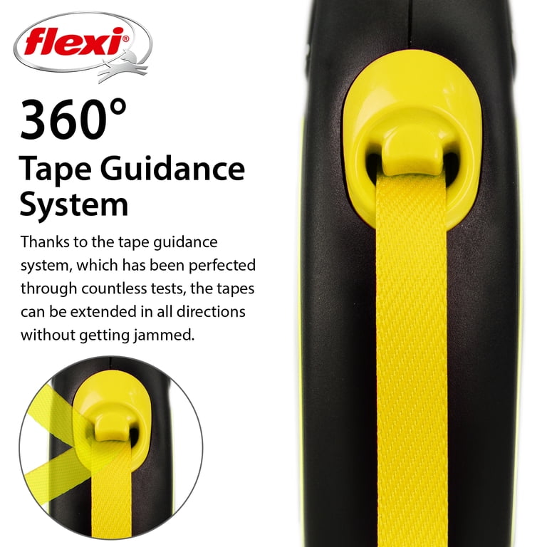 Flexi New Neon Small Retractable Dog Leash, 16 ft, Black/Neon photo 4