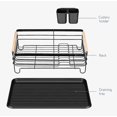 thumbnail image 4 of Dish Drainer Rack - Plate, Silverware, Pots and Pans Drying Rack for Kitchen with Beechwood Handles, 4 of 5