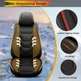 thumbnail image 4 of JIAMAOXIN Car 5-Seat Covers Front & Rear Full Set Faux Leather Universal SUV Sedan Seat Cushion Protector Waterproof, 4 of 5