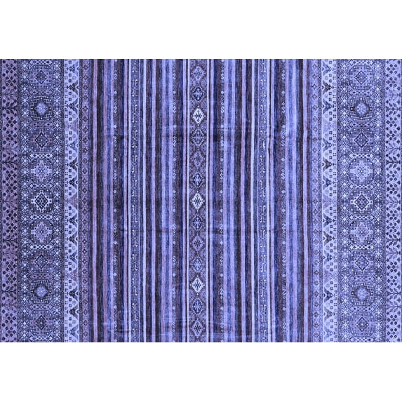 Ahgly Company Machine Washable Indoor Rectangle Abstract Blue Modern Area Rugs, 2' x 4'