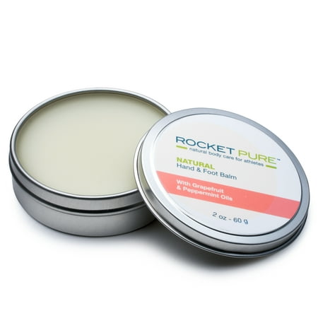 Natural Hand and Foot Balm for Athletes With Grapefruit and Peppermint. For Dry Cracked, Damaged Heels From Running, Hiking. Moisturize Dry, Chapped Hands From Climbing, Lifting and Other